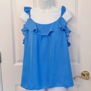Lilly Pulitzer BlueTop NWT Cailee Ruffled Sleeveless Size M